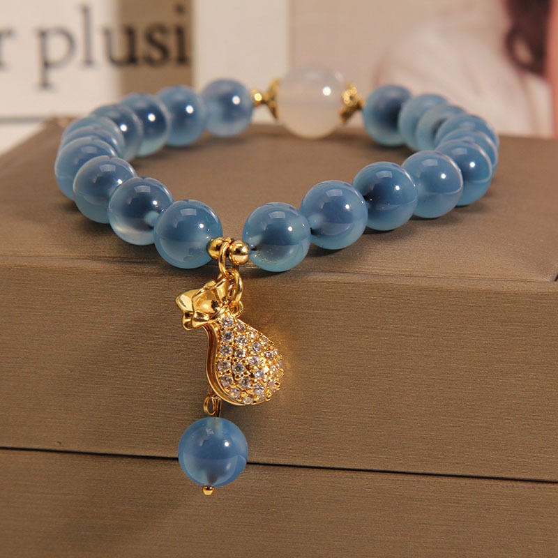 Blue Heart & Money Bag Charm String