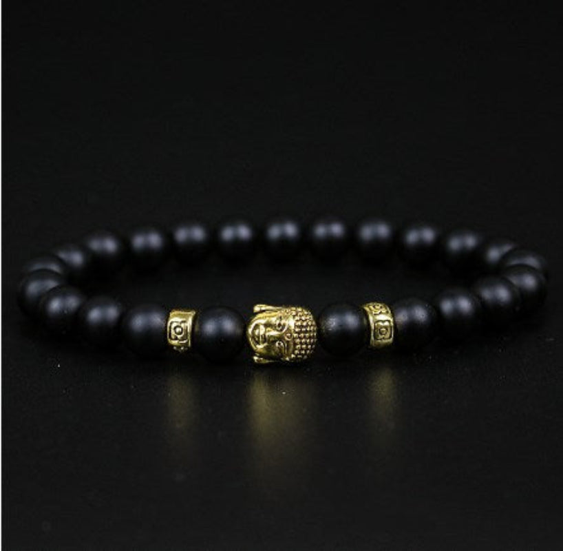 Matte Stone Bead Buddha Bracelet