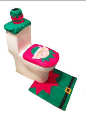 Christmas Bathroom Set – Shower Curtain, Toilet Cover & Bath Mat