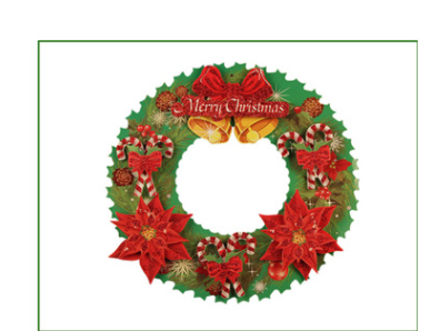 Christmas Wreath Decoration, Paper Cartoon Style