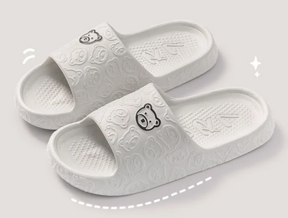 Cute Bear Women's Slippers – Soft Plush Indoor House Shoes