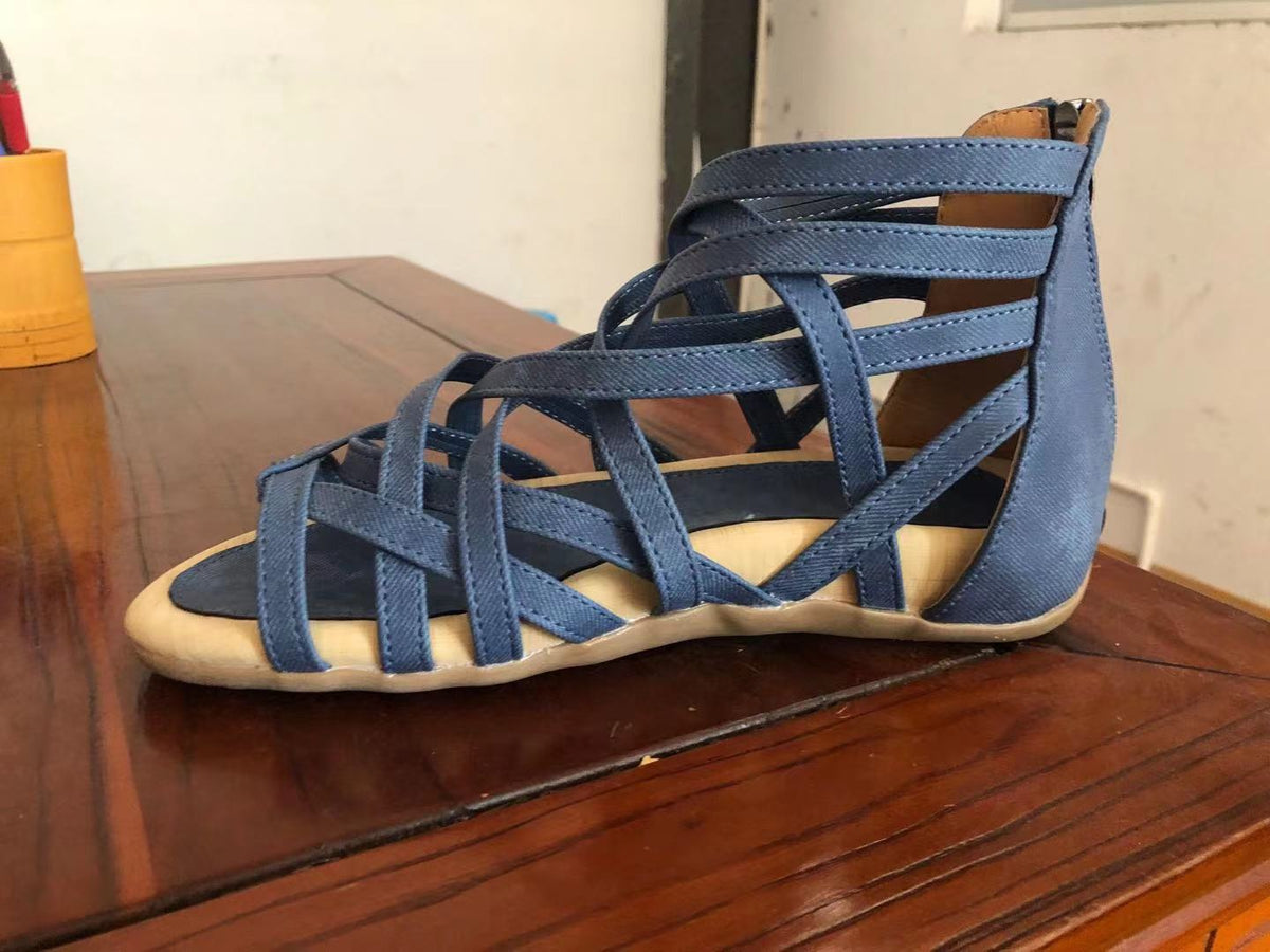 Women's Cross-Strap Peep-Toe Wedge Sandals