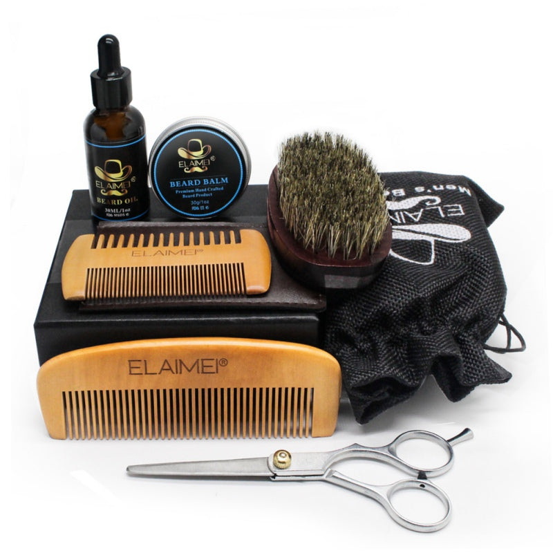 ELAIMEI Beard Grooming Kit with Oil & Cream