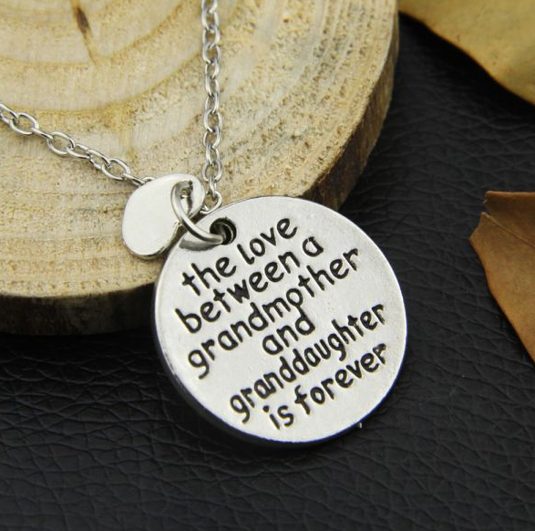 Grandmother and Grandchild Heart Necklace