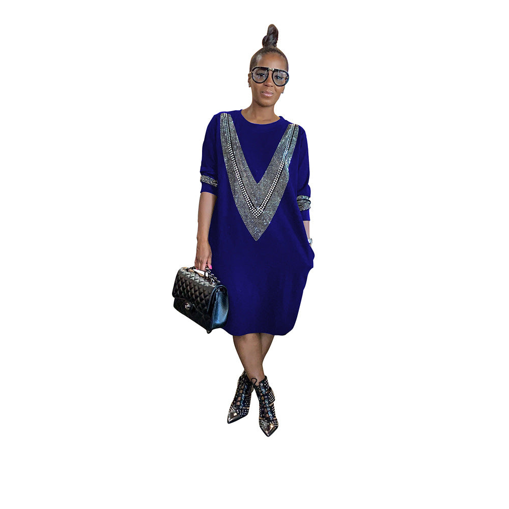 Women’s V-Neck Loose-Fit Dress