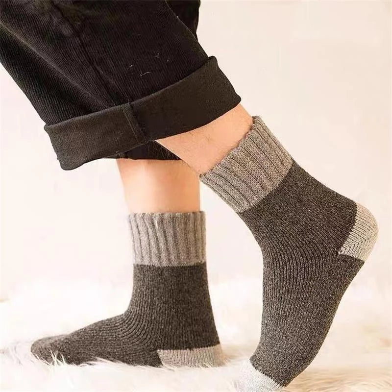 Men's Thick Wool Winter Socks – 5 Pairs