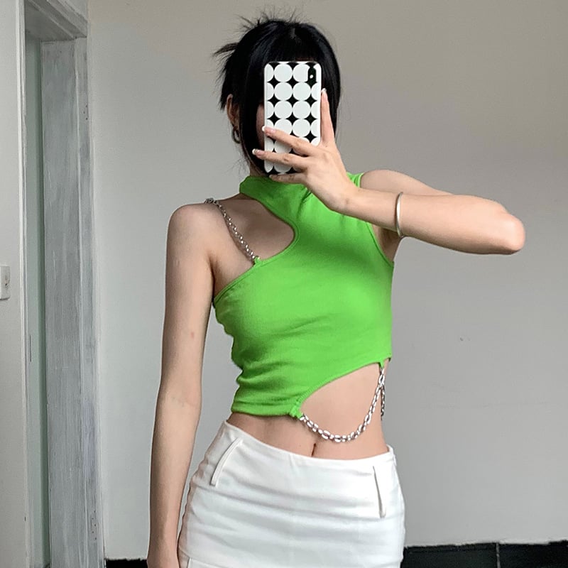 Unregelmäßiges Neckholder-Camisole-Top mit schmaler Passform