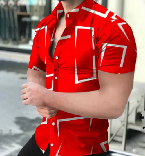 Men's 3D Print Shirt | Bold Graphic Short Sleeve Top