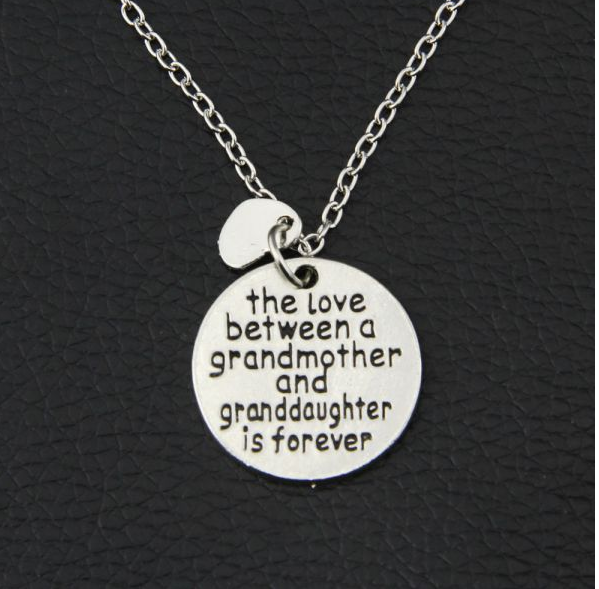 Grandmother and Grandchild Heart Necklace