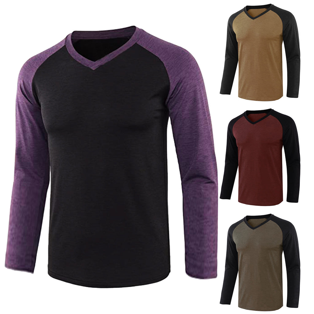 Men's Long Sleeve Contrast Raglan T-Shirt