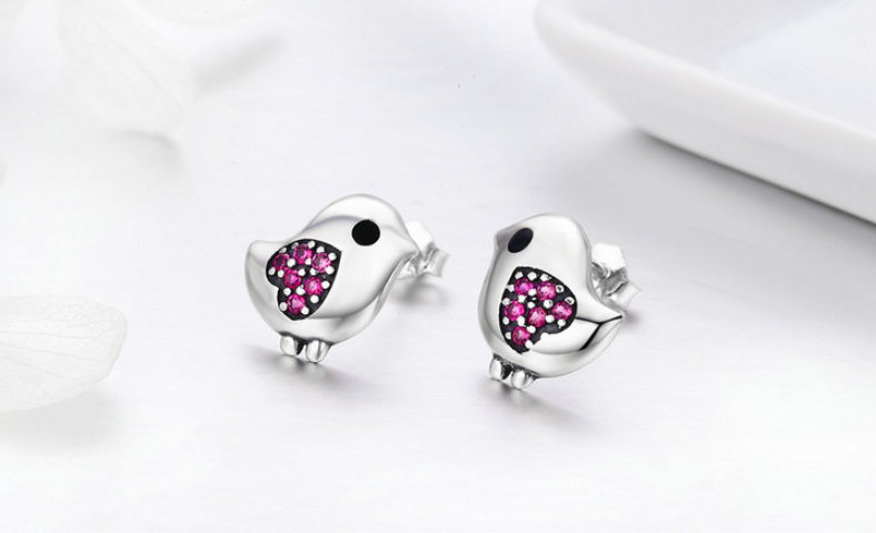 925 Silver Bird Stud Earrings