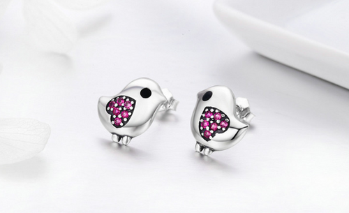 925 Silver Bird Stud Earrings