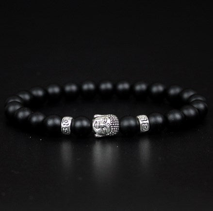 Matte Stone Bead Buddha Bracelet