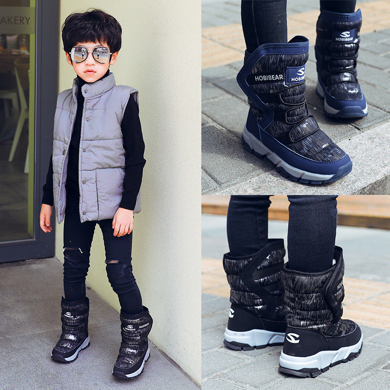 Kids' Warm Cotton Velcro Sports Shoes