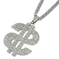 Men's Hip Hop Dollar Sign Pendant Necklace – Long Gold Plated Chain, 28 Inches