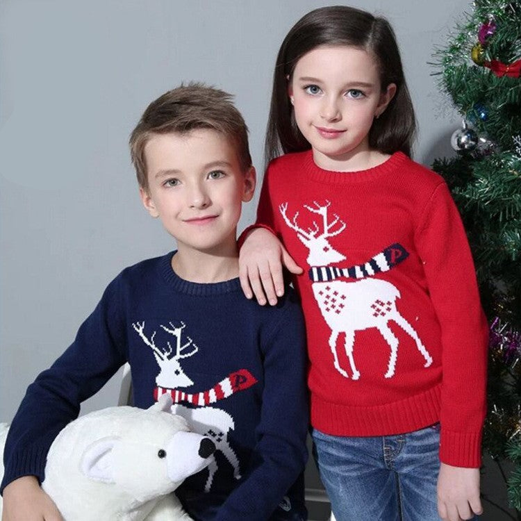 Kids' Holiday T-Shirt – Boys & Girls Casual Top in Dark Blue & Red | 120–160cm