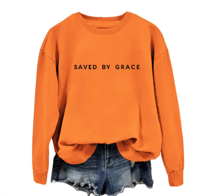 Graceful Faith Pullover Sweatshirt – Women's CVC Cotton Hoodie in 15 Colours