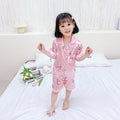 Kids' Cartoon Printed Silk Pyjamas Set