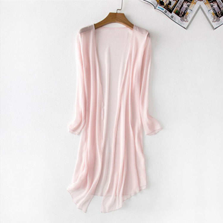 Women's Long-Sleeve Chiffon Cardigan
