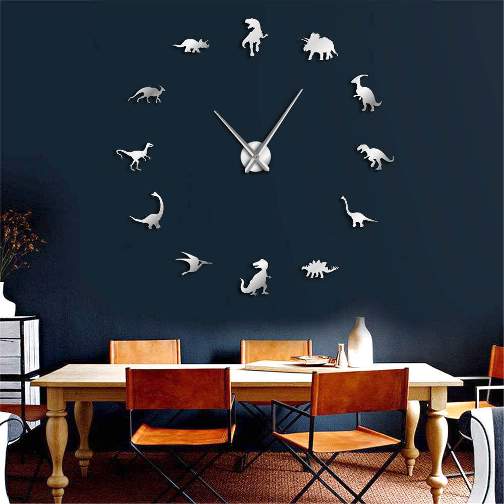 Dinosaurier-Wanduhr aus Acryl für Wohnzimmerdeko