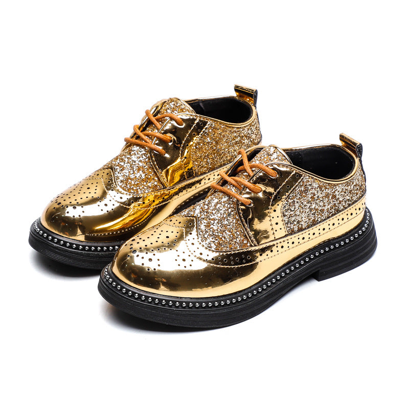 Girls Flat Leather School Shoes