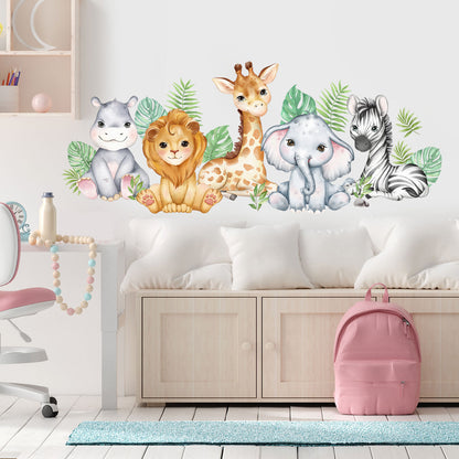 Cute African Animals Wall Stickers for Kids' Room Decor