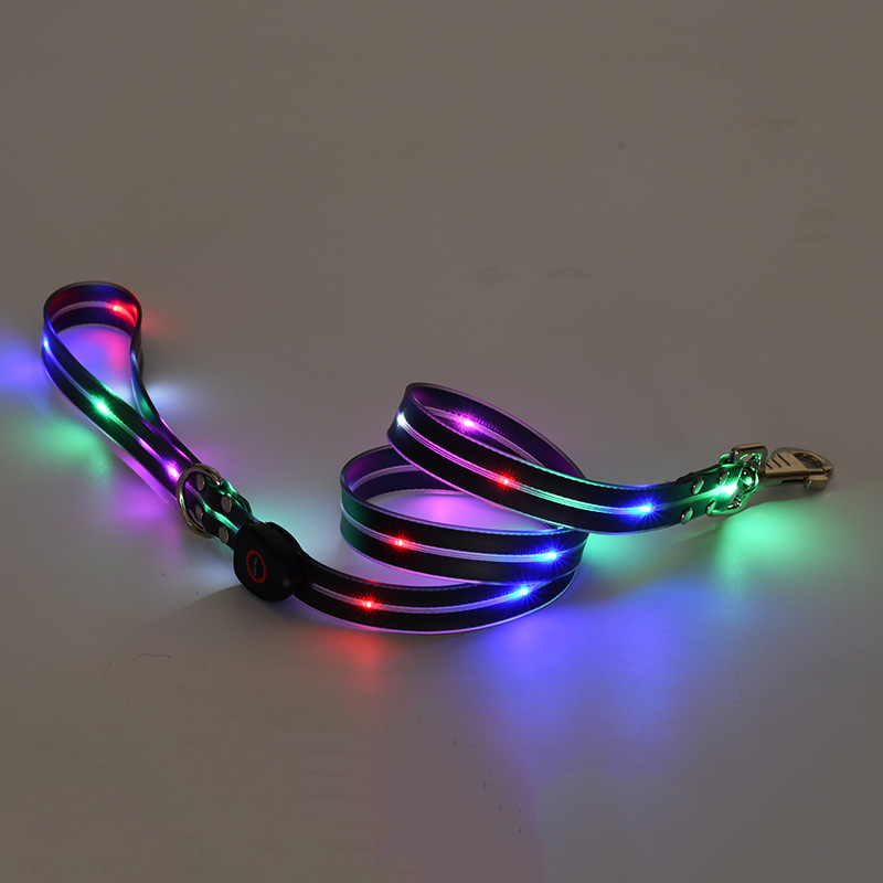 USB Rechargeable LED Dog Collar and Lead Options