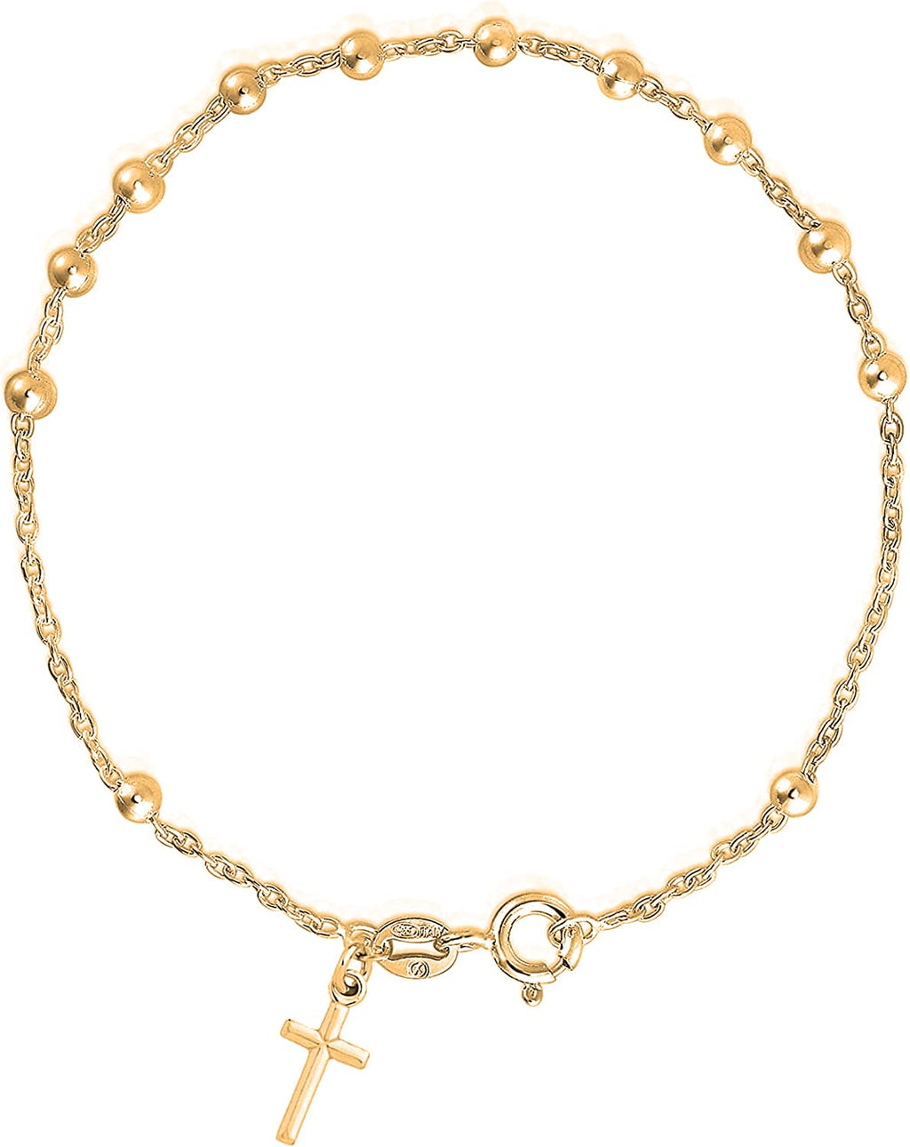 Savlano Gold-Plated Silver Rosary Bracelet