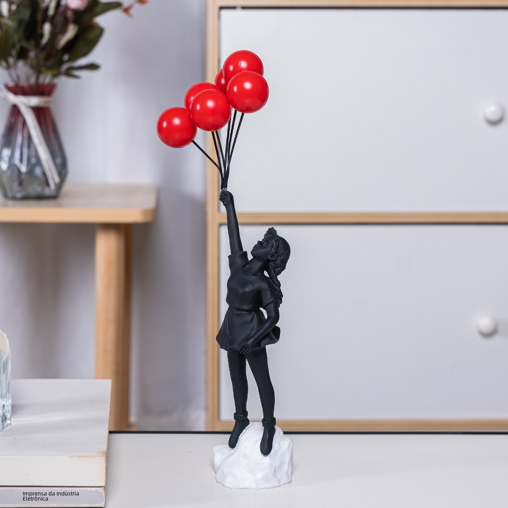 Balloon Girl Resin Sculpture – Street Art Home & Office Decor