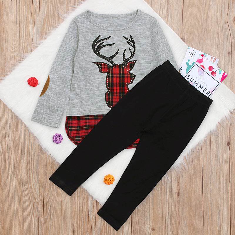 Girls' Clothing, Reindeer Apparel, Checkered Tops