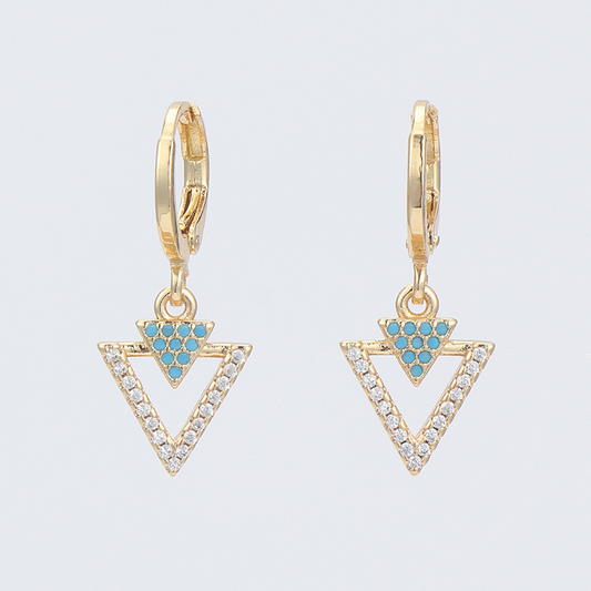 Gold-Plated Zircon Ear Clip Earrings
