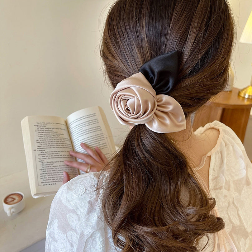 Retro Satin Rose Hairpin Clip