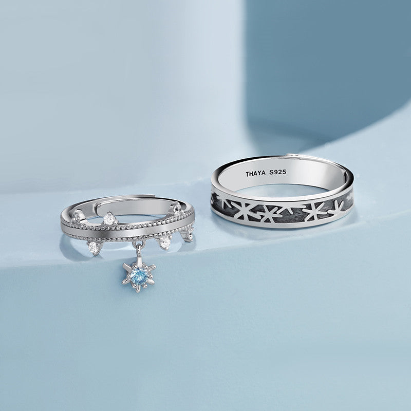 Adjustable Floral Silver Ring