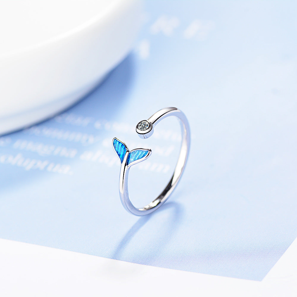 Blue Fish Tail Zircon Ring