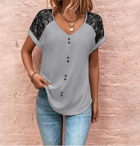 Women's Lace V-Neck Top