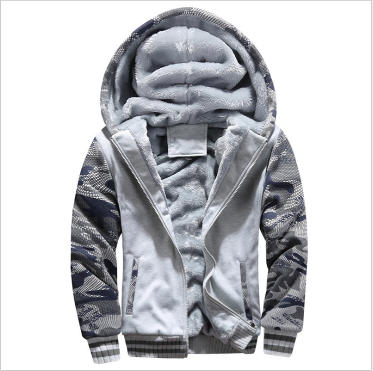 Fleece-Lined Camouflage Zip Hoodie