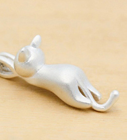 Sterling Silver Cat Pendant Necklace