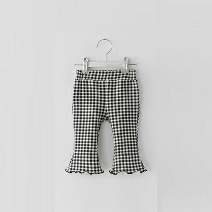 Plaid Flared Pants for Women's Children's Clothing