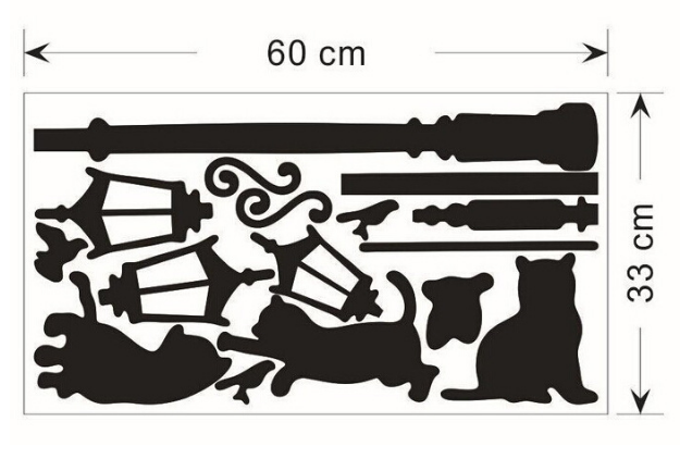 Wandtattoos „Schwarze Katze“ für die Kinderzimmerdeko (Set)