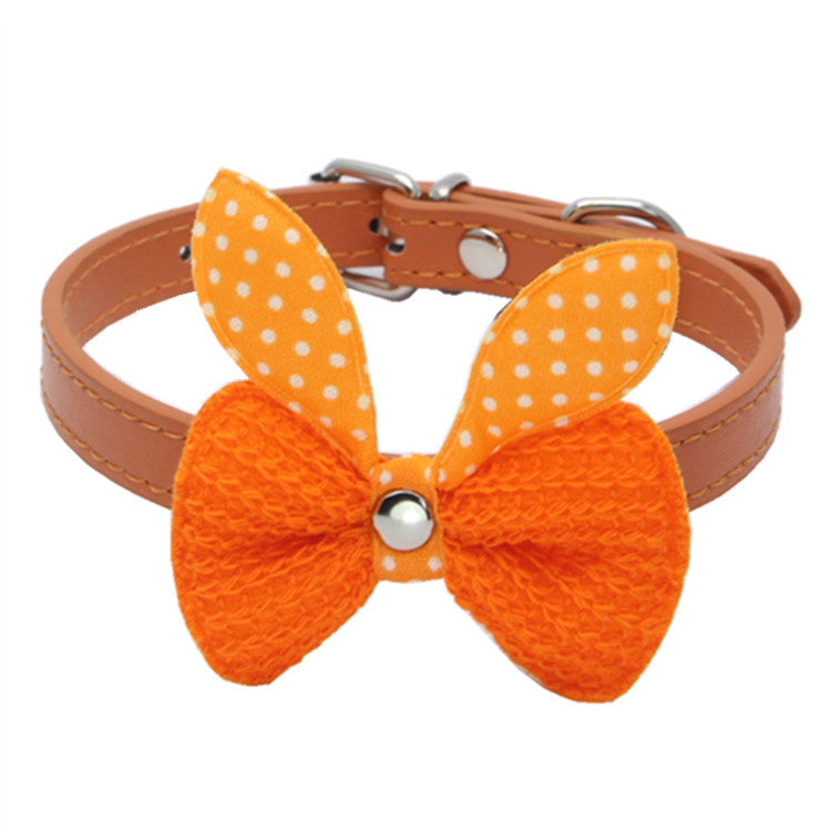 Knitted Bow Pet Collar