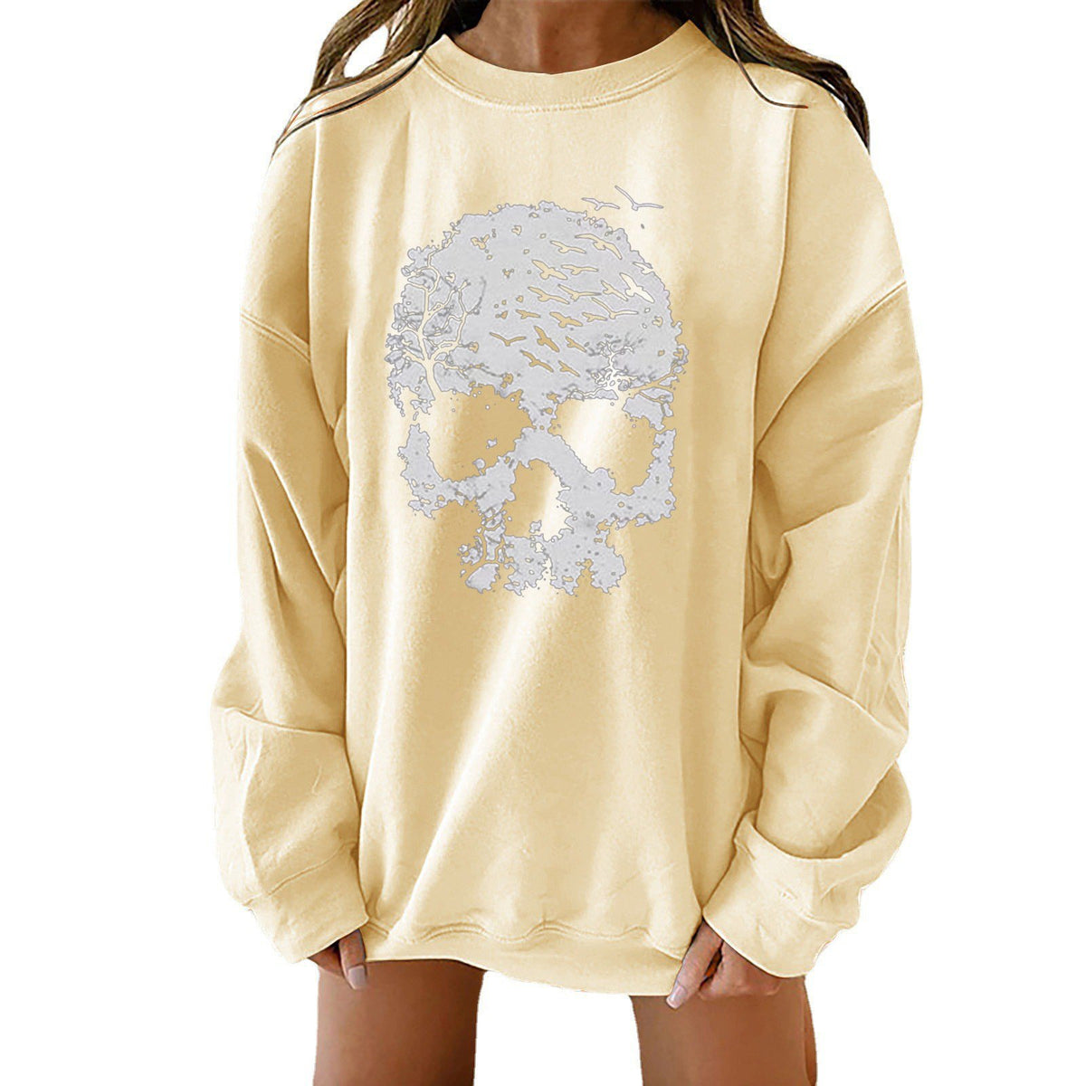 Halloween Print Loose-Fit Long-Sleeve Sweater