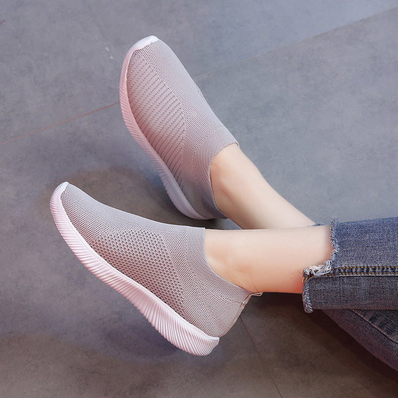 Damen-Strick-Mesh-Socken-Sneaker mit dicker Sohle