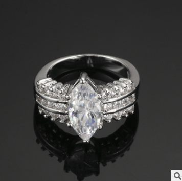 Platinum-Plated Zircon Ring