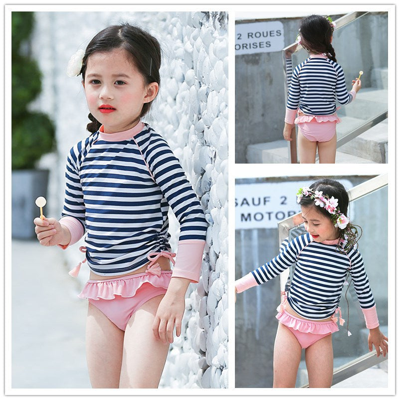 Kids' Long Sleeve Floral Swimsuit Set