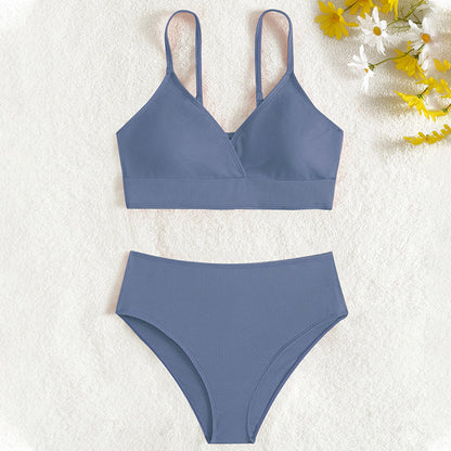 Girls' UV Protection Cartoon Bikini Swimsuit