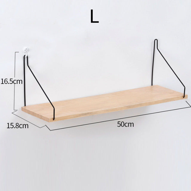 Wandregal aus Eisen und Holz für Wohnzimmer-Dekoration