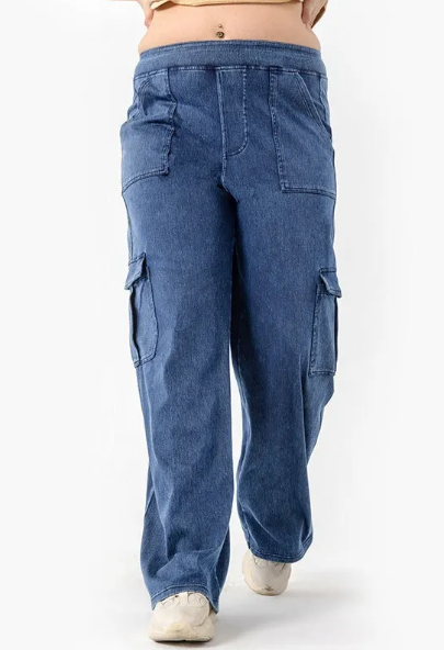 Damen-Sport-Hose mit hoher Taille und doppelter Tasche