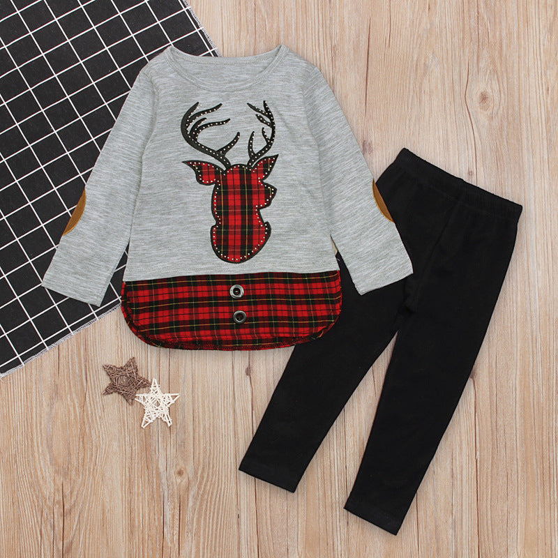 Girls' Clothing, Reindeer Apparel, Checkered Tops