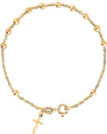 Savlano Gold-Plated Silver Rosary Bracelet