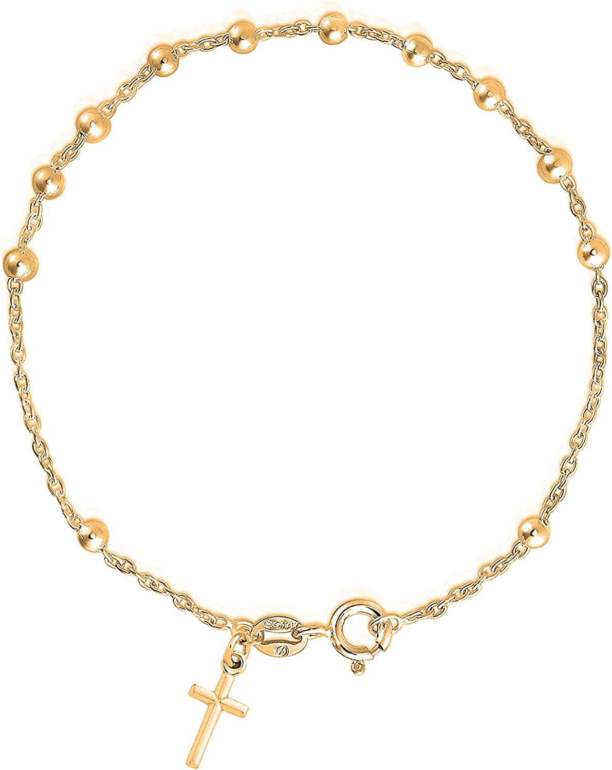 Savlano Gold-Plated Silver Rosary Bracelet